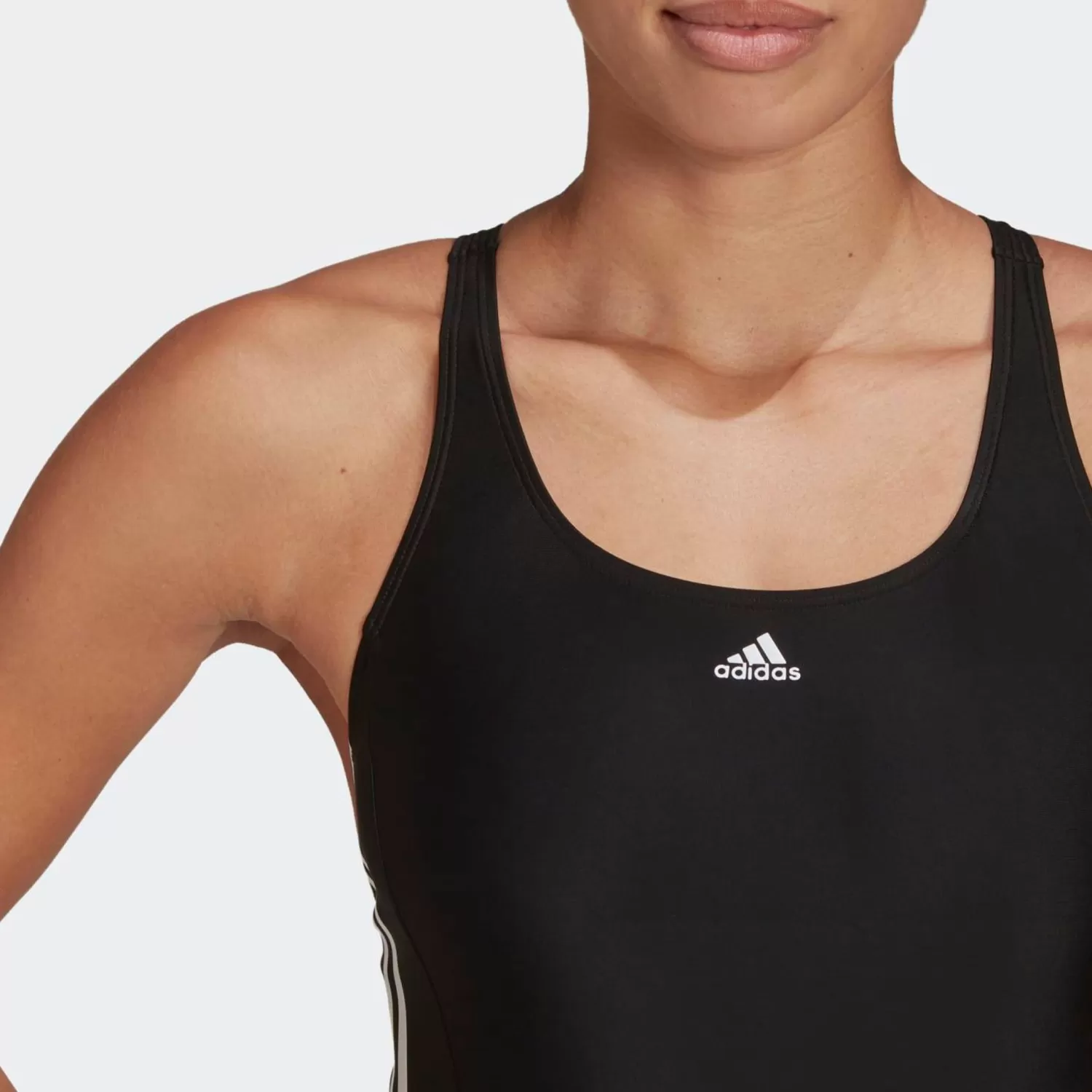 Dam adidas Sport Performance Baddrakt Mid 3-Stripes Swimsuit